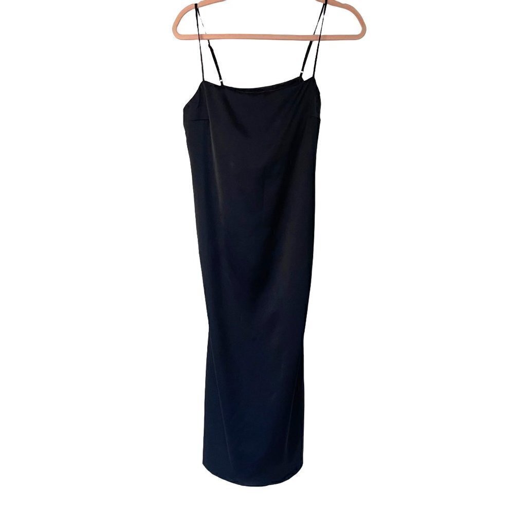 H&M Slip Style Dress Womens Size Small S Black Side Slits Sleeveless NWT New